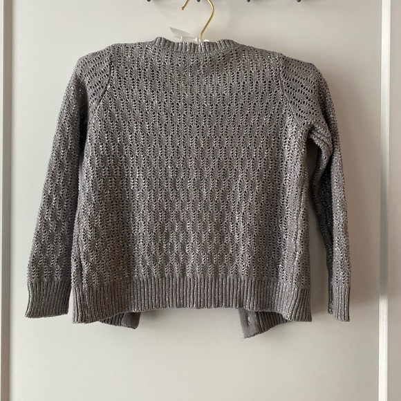 Gymboree Girls Grey Metallic Cardigan - Picture 2 of 4